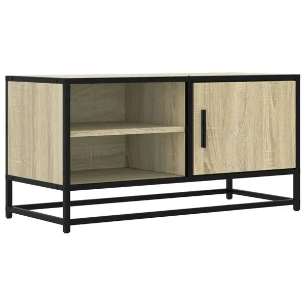 vidaXL Tv-bänk sonoma-ek 80x34,5x40 cm konstruerat trä och metall Bästa pris