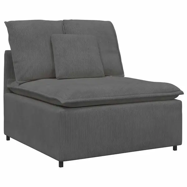 vidaXL Modulär mittmodul för soffa med dynor mörkgrå 100 cm Endast denna vecka