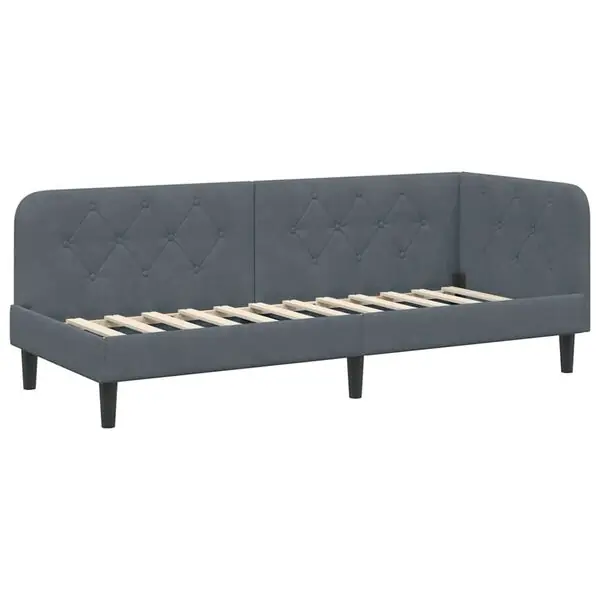 Lägg i varukorgen vidaXL Hörn Sängram Mörkgrå 80 x 200 cm Sammet