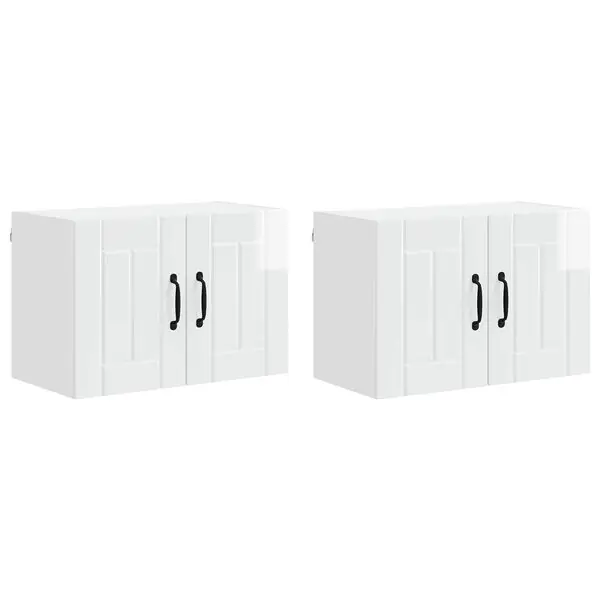 vidaXL Kökväggsskåp med dörr Lucca 2 pcs Vit högglans 60 x 31 x 40 cm Kundfavorit