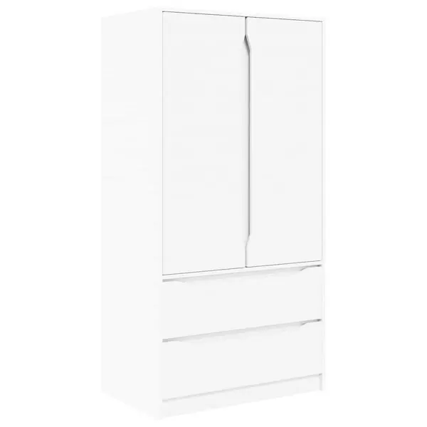 Sänkt pris vidaXL Garderob med låda Vit 79,5 x 49 x 156 cm Konstruerat trä
