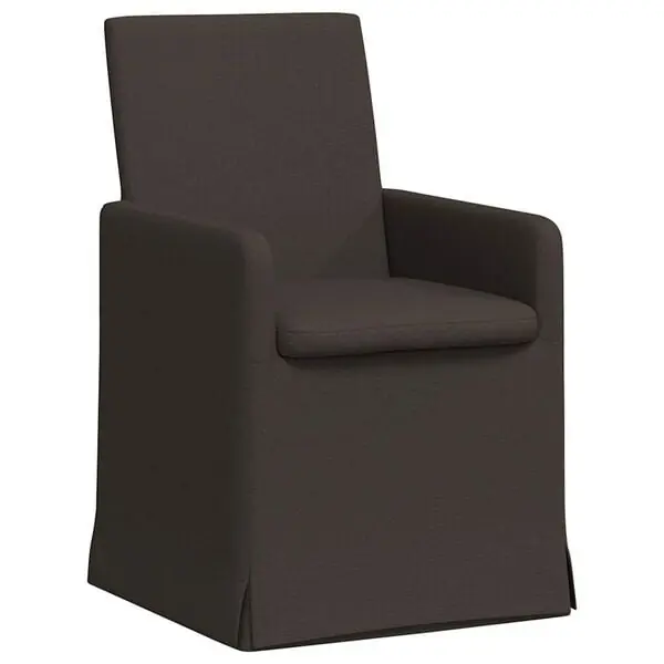 Köp online vidaXL Matstolar med hjul 2 pcs Mörkgrå 57 x 67 x 95 cm Linne
