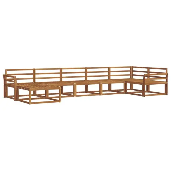 Kampanj vidaXL Utomhussoffset 7 pcs Naturfärg Massivt Akaciaträ