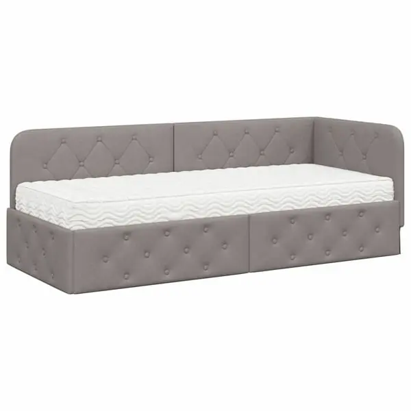 vidaXL Hörn Sängram Taupe 80 x 200 cm tyg Endast denna vecka