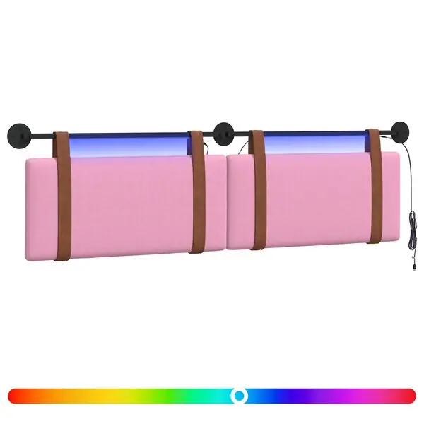 Köp nu vidaXL Hängande sänggavel Med LED-lampa Rosa Antik PU
