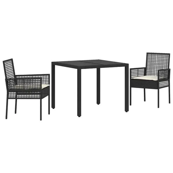 Kampanjpris vidaXL Trädgårdsmöbelset 3 pcs Grå konstrotting