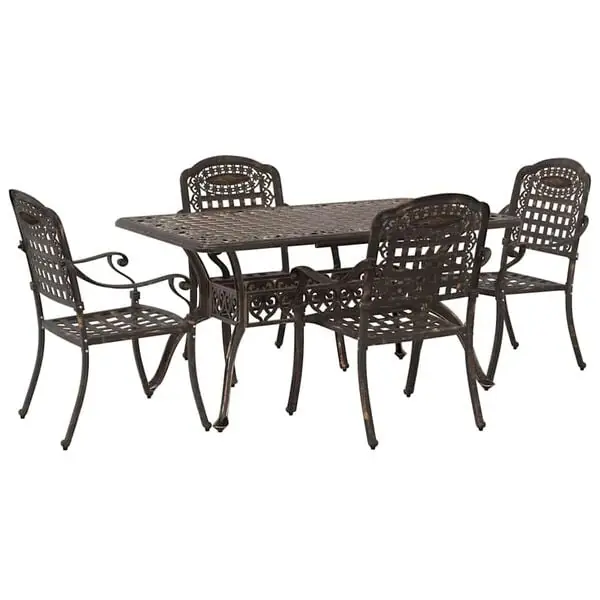 vidaXL Trädgårdsmöbelset 5 pcs Grön Aluminium Trygg betalning