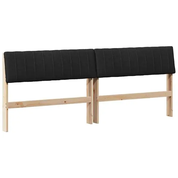 vidaXL Klädd sänggavel Svart 200 cm Massiv furu Outlet