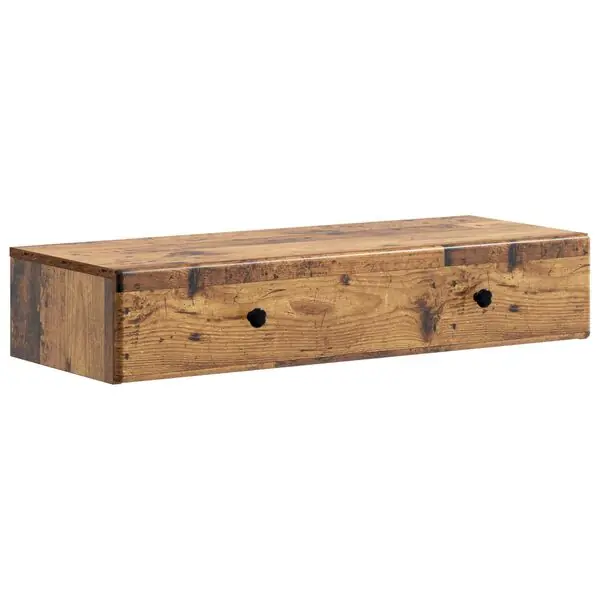 vidaXL Väggmonterad sidobord Gammalt trä 87,5 x 34,5 x 17 cm Begränsad tid