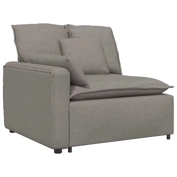 vidaXL Modulär soffa armstödsändmodul med dynor Taupe 100 cm Extra rabatt