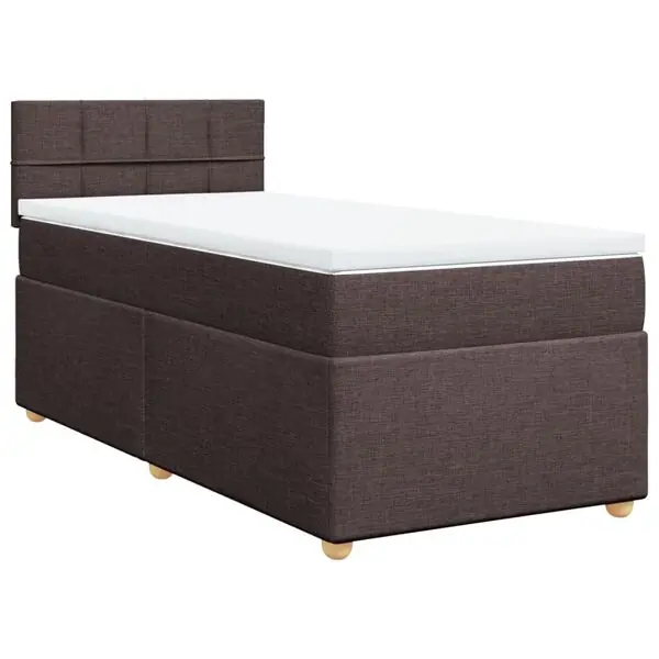 Bästa pris vidaXL Ramsäng med madrass mörkbrun 80x200 cm tyg