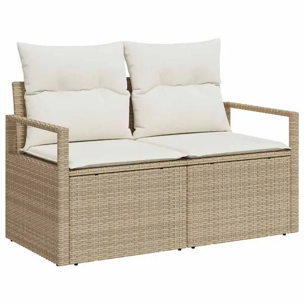 vidaXL Trädgårdsoffa med kudde 120 x 62 x 69 cm konstrotting Populärt val