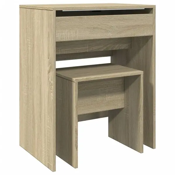 Expressleverans vidaXL Sminkbord med pall sonoma-ek 60x40x113,5 cm