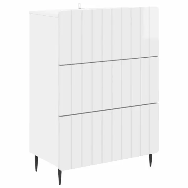 Expressleverans vidaXL Lådans skåp Vit högglans 66 x 34,5 x 92 cm Konstruerat trä