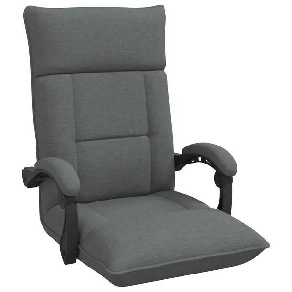 vidaXL Golvstol Mörkgrå 66 x 66 x 80 cm tyg Billig