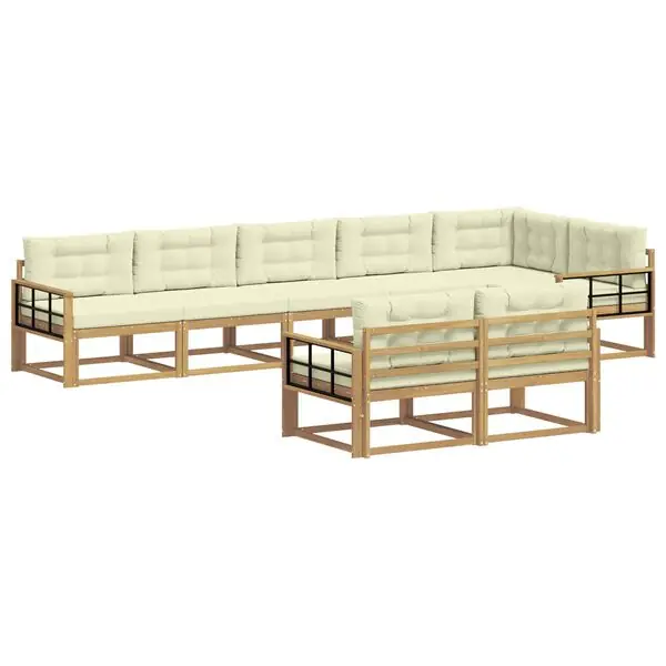 vidaXL Utomhussoffset med kudde 6 pcs Vit och grädde Polyester Billigare