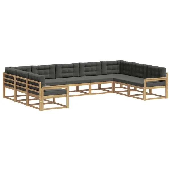 Trygg betalning vidaXL Utomhussoffset med kudde 9 pcs Vit och antracit