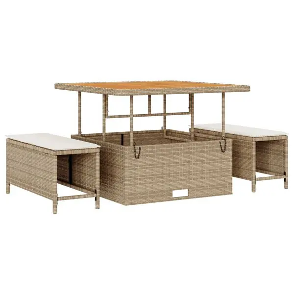 Erbjudandepris vidaXL Trädgårdsmöbelset Beige konstrotting