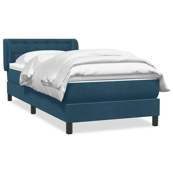 vidaXL Ramsäng med madrass mörkblå 80x210 cm sammet Beställ idag