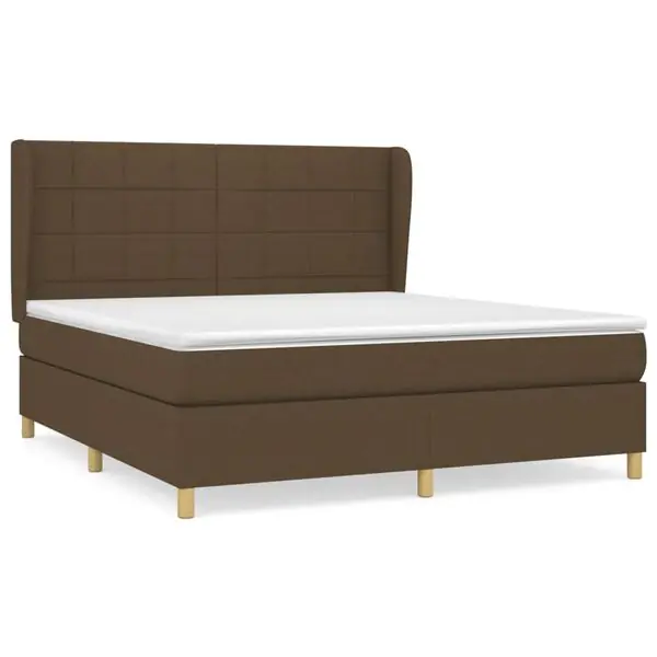vidaXL Ramsäng med madrass mörkbrun 180x200 cm tyg Snabb leverans