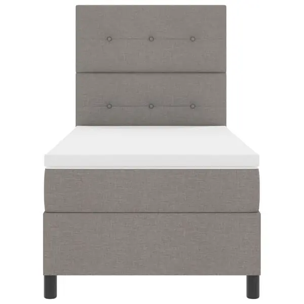 Lågt pris vidaXL Bäddfjäder med madrass med led Taupe 90 x 190 cm tyg