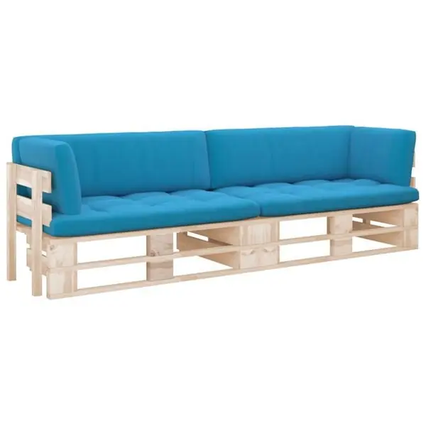 vidaXL Pallsoffa 2-sits med dynor impregnerad furu Populärt val