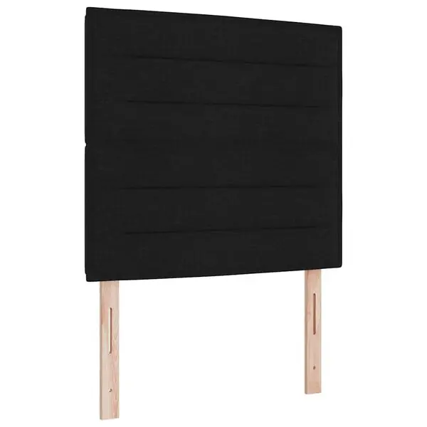 vidaXL LED Box Säng med madrass med huvudgavel Svart 120 x 200 cm tyg Snabb leverans