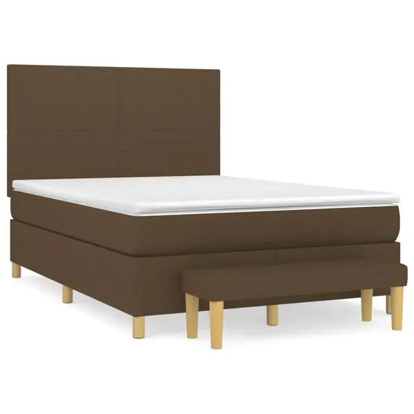 Nedsatt pris vidaXL Ramsäng med madrass mörkbrun 140x190 cm tyg