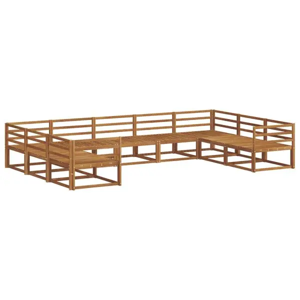 vidaXL Utomhussoffset 9 pcs Naturfärg Massivt Akaciaträ Populärt val