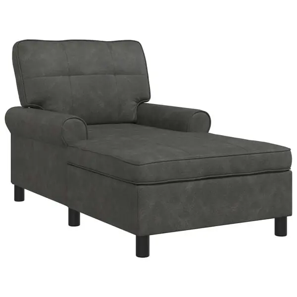 Populärt val vidaXL Chaise Lounge med kudde Svart 91 x 157 x 91 cm Konstläder