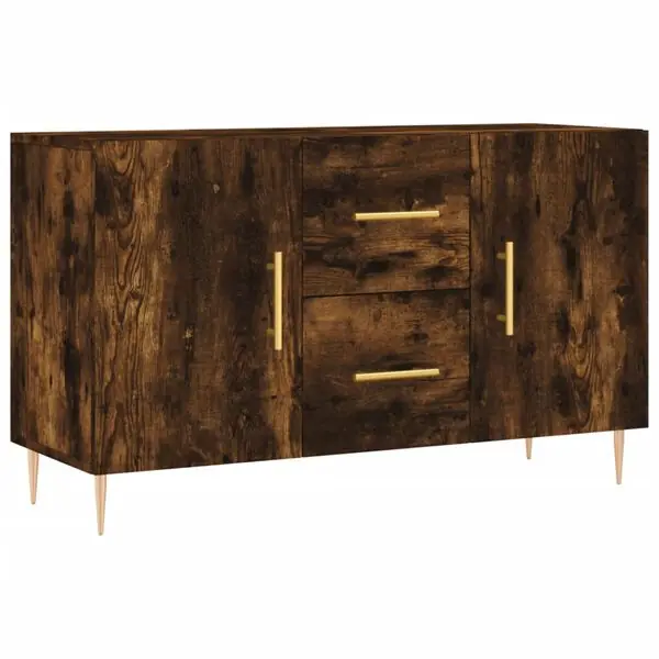 vidaXL Byrå rökfärgad ek 100x36x60 cm konstruerat trä Bästa pris