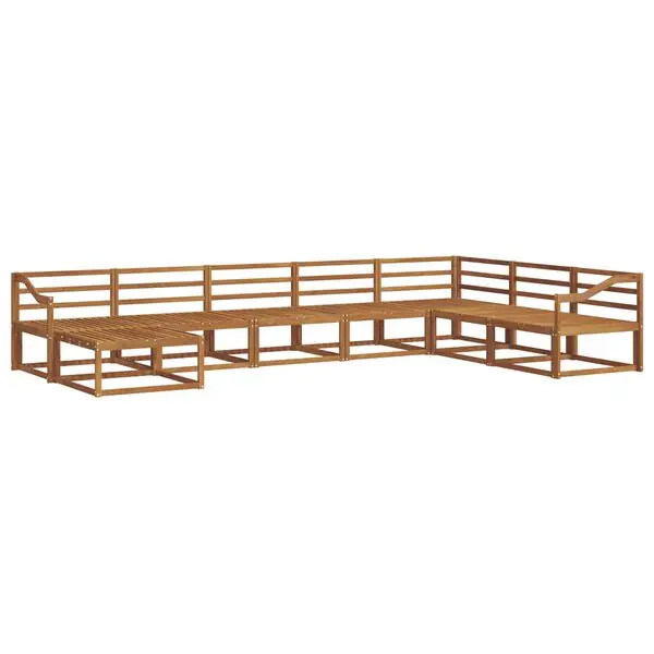 Erbjudandepris vidaXL Utomhussoffset 8 pcs Naturfärg Massivt Akaciaträ