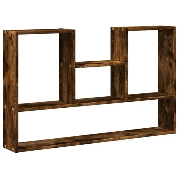Endast idag vidaXL Vägghylla rökfärgad ek 99x15x60 cm konstruerat trä