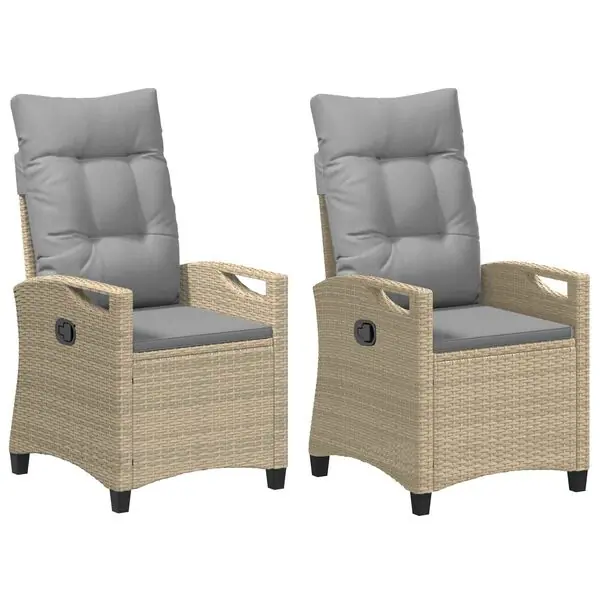 vidaXL Trädgård Stol 2 pcs Beige och Ljusgrå 56 x 60 x 112 cm Rabatter
