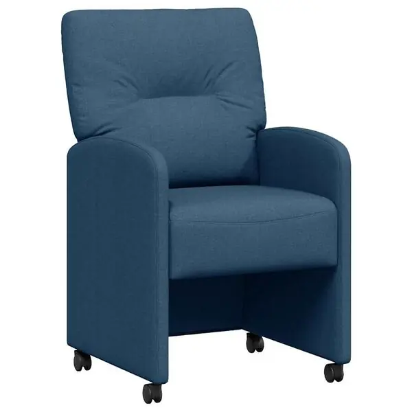 vidaXL Matstolar med hjul med hjul 2 pcs Blå 57 x 67 x 95 cm tyg Erbjudandepris