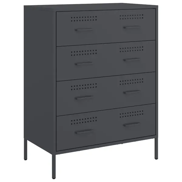 vidaXL Byrå antracit 68x39x89 cm stål Lägg i varukorgen