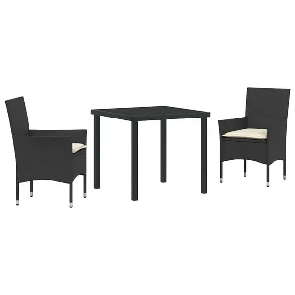Extra rabatt vidaXL Trädgårdsmöbelset med kudde 3 pcs Beige konstrotting