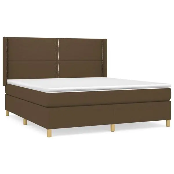 vidaXL Ramsäng med madrass mörkbrun 180x200 cm tyg Billigare