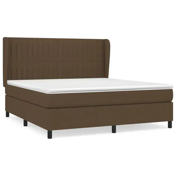 vidaXL Ramsäng med madrass mörkbrun 180x200 cm tyg Rabatter