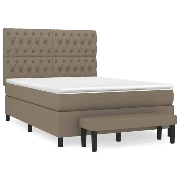 vidaXL Ramsäng med madrass taupe 140x190 cm tyg Kampanj