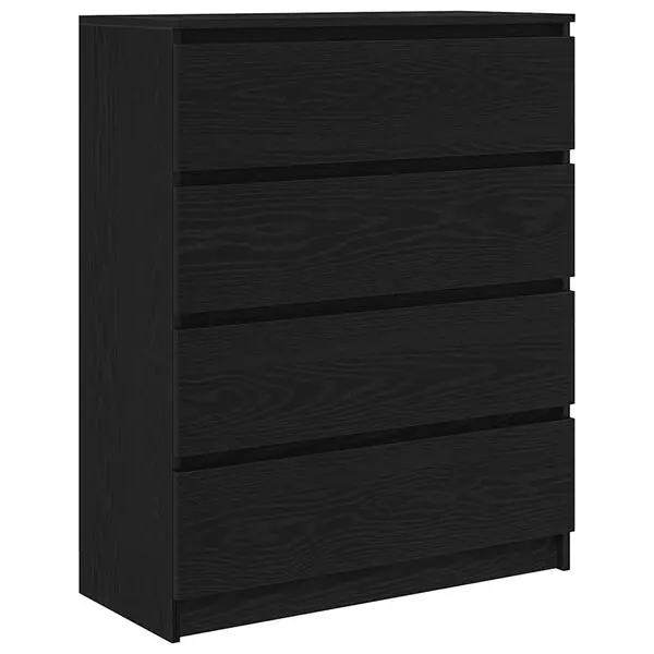 vidaXL Skänk svart ek 80x35x99 cm konstruerat trä Lägg i varukorgen