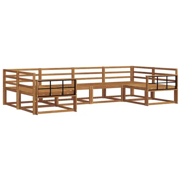 vidaXL Utomhussoffset 6 pcs Naturfärg Massivt Akaciaträ Endast denna vecka