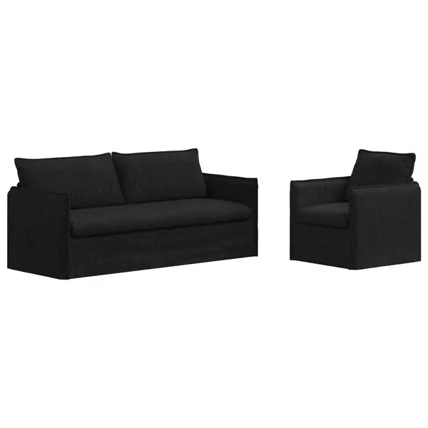 vidaXL Soffset 2 pcs Svart 196 x 82 x 85 cm Tyg Beställ nu