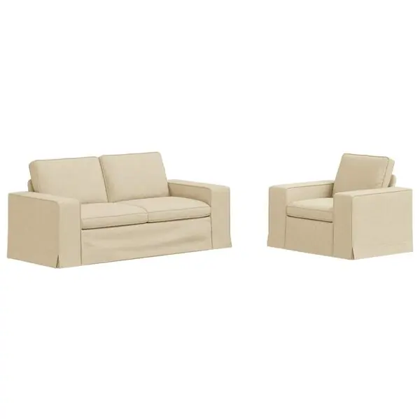 Kundfavorit vidaXL Soffset 2 pcs Kräm 182 x 80 x 82 cm tyg