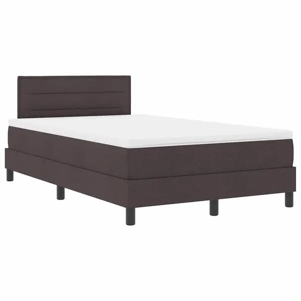 Utförsäljning vidaXL Bäddfjäder med madrass med led Mörkbrun 120 x 190 cm tyg