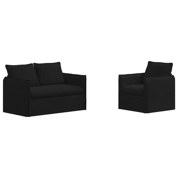 Begränsad tid vidaXL Soffset 2 pcs Svart 136 x 82 x 85 cm Tyg