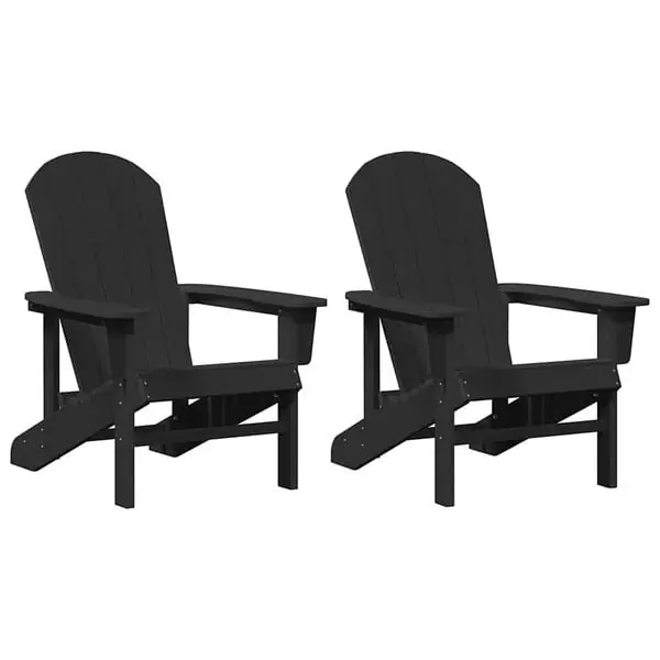 vidaXL Trädgård Stol 2 pcs Svart 82 x 74 x 92 cm polyeten Sänkt pris