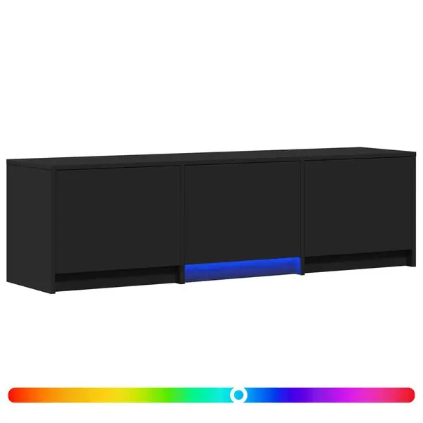 Nedsatt pris vidaXL TV-bänk med LED med LED Svart 140 x 34 x 40 cm Konstruerat trä
