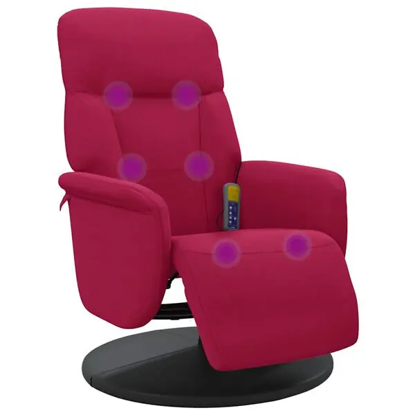 vidaXL Massagefåtölj med fotstöd vinröd sammet Beställ nu
