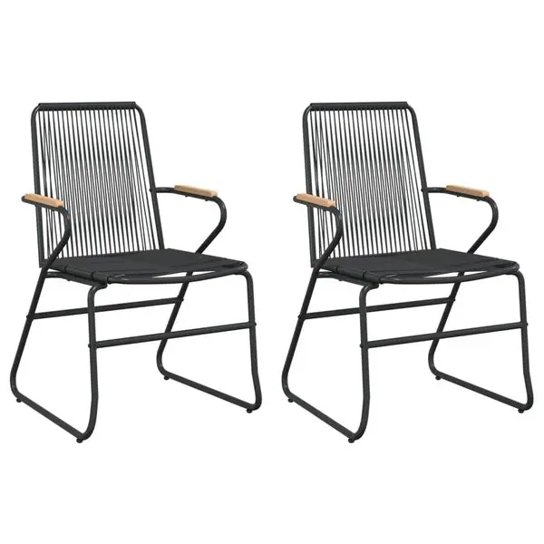 Erbjudande vidaXL Trädgårdsstolar 2 st svart 58x59x85,5 cm PVC rotting